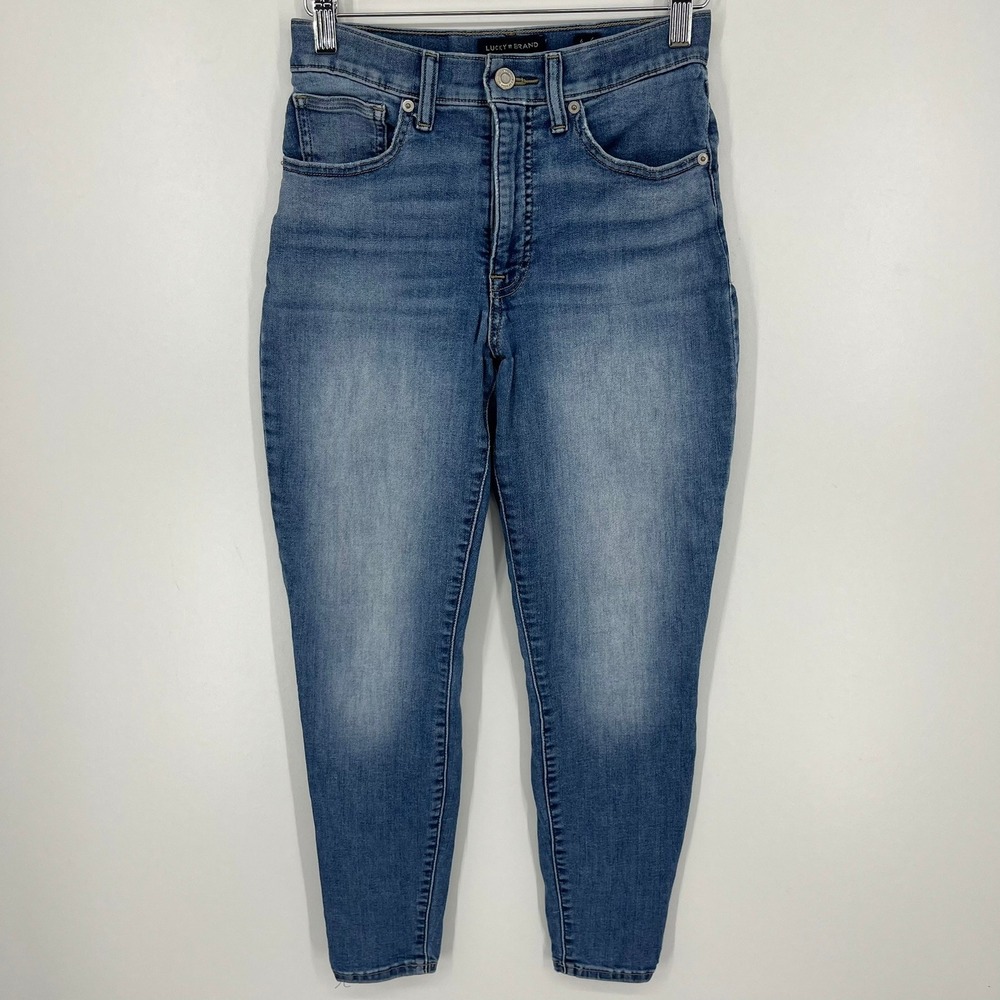Lucky Brand Brigitte High Rise Skinny Ankle Jeans Blue Medium Wash Womens 6/28